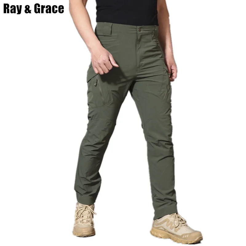 RAY GRACE táctico del ejército al aire libre pantalones de Trekking de verano deportes pantalones de secado rápido de la selva elástico caza senderismo pantalones de carga RAY GRACE táctico del ejército al aire libre pantalones de Trekking de verano deportes pantalones de secado rápido de la selva elástico caza senderismo pantalones de carga
