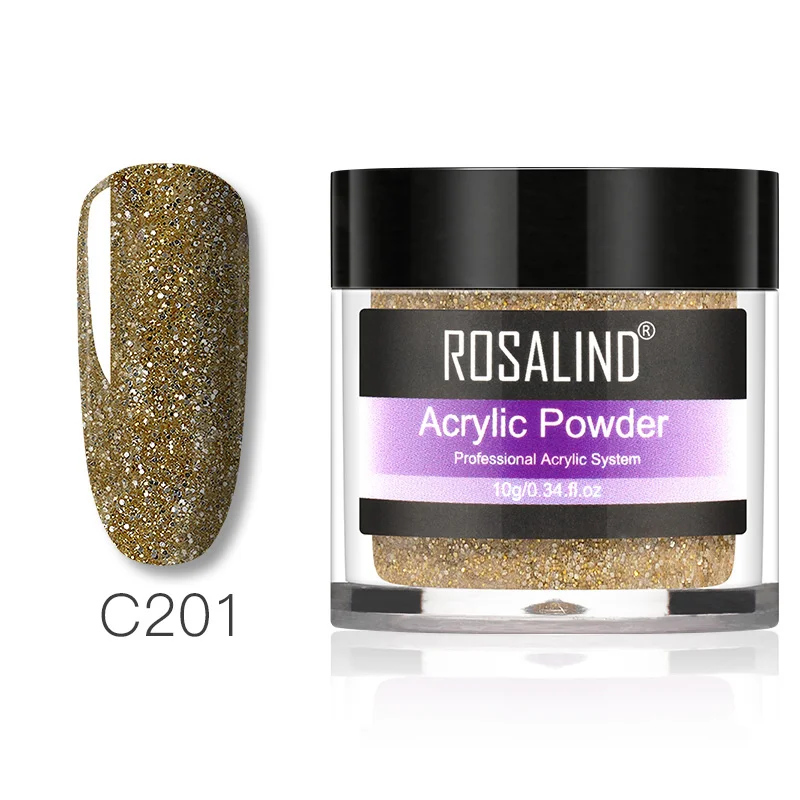 ROSALIND Acrylic Powder Poly Gel Of Nails Extension Builder Crystal Dipping Powder Nail Art Carving Decoration For Manicure - Цвет: RPC201