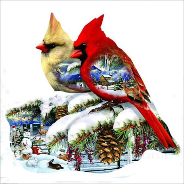 

Diy 5d diamond dimond painting Two birds full square/round drill animals embroidery rhinestone kit