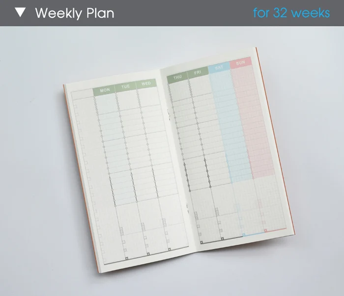 MaoTu цветной планировщик, блокнот для путешествий, записная книжка, наполнитель, бумажные вставки, ежедневный еженедельник, офисный, школьный блокнот - Цвет: Weekly Plan
