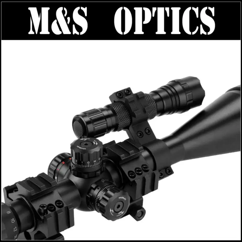 Оптический прицел MARCOOL 6 24X50 AOIRGBL охотничий с кольцом и фонариком для