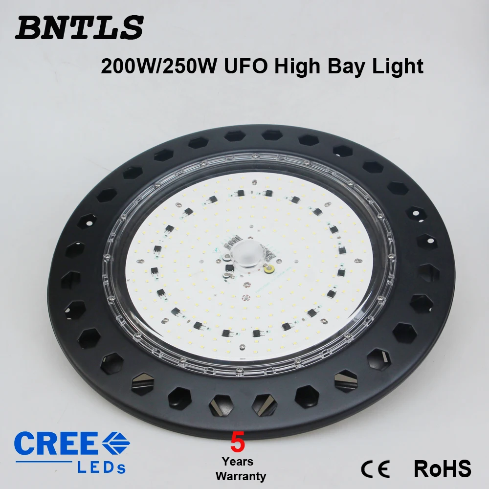 

250W UFO LED High Bay Lighting, Daylight White(6000-6500K), Commercial Industrial Chandelier, for Factory, Work shop