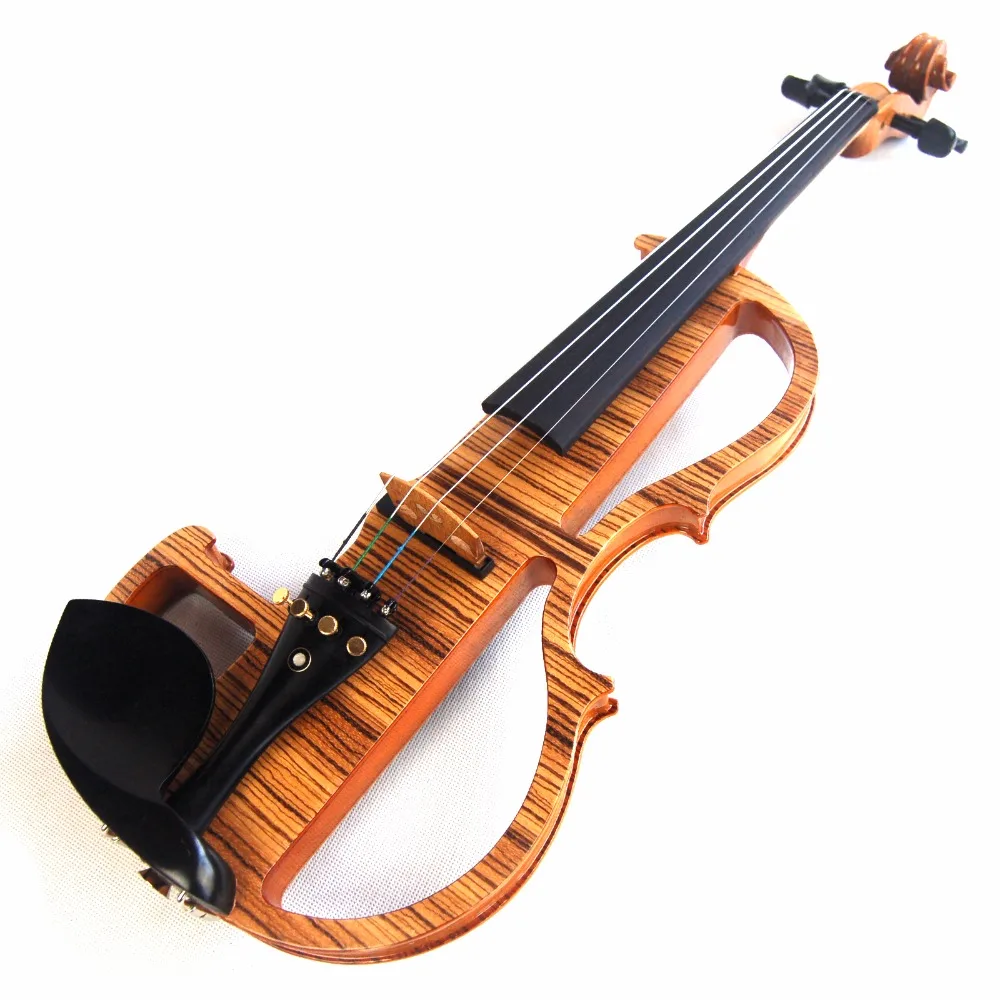 Kinglos Full Size 4/4 Colored Solid Wood Advanced / Silent Violin Kit With Ebony Fittings - -