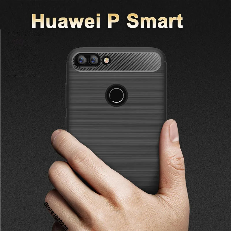 Godgift huawei P Smart case Крышка Wiredrawing ТПУ чехол для cover случае углеродного волокна Стиль |