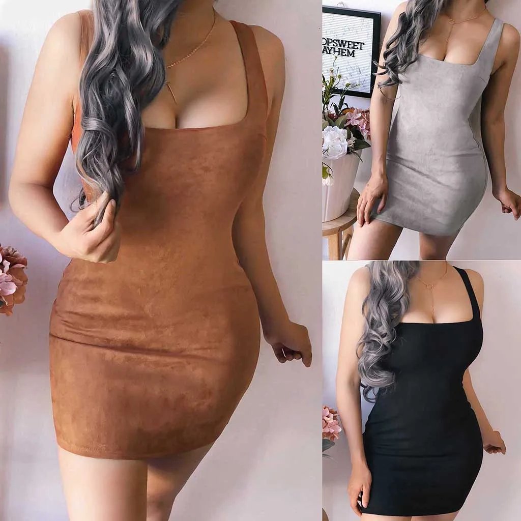 Casual Dress Women Clothes 2019 Sexy Fashion Women's Sexy Summer Solid Sleeveless Camisole Casual Dress Mini Dress Vestidos 42