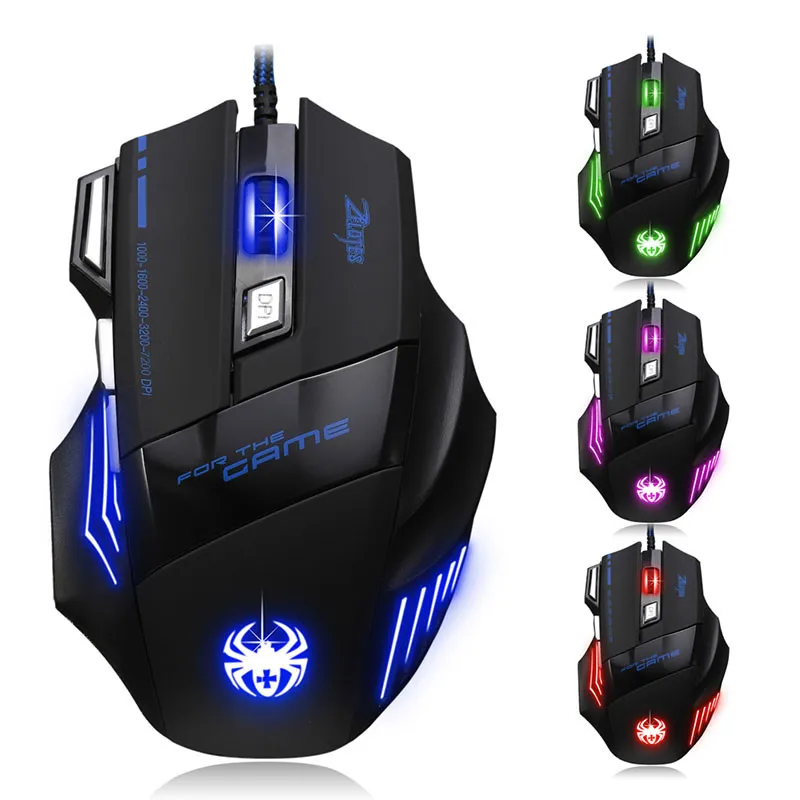 7 Button LED Optical USB Wired 5500 DPI Gaming PRO Mouse For Pro Gamer Gaming Mouse PC Laptop Z30425