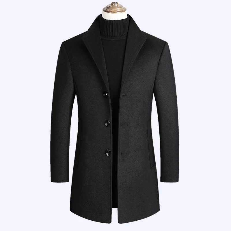 BOLUBAO мужские шерстяные пальто осень зима новые мужские однотонные повседневные шерстяные пальто длинное шерстяное пальто мужские топы