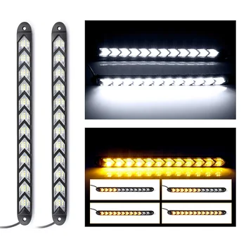 

2x Waterproof Car led Switchback LED Daylight Headlight Eye DRL Lamp Dynamic Sequential Brake Turn Signal Daytime Running Light