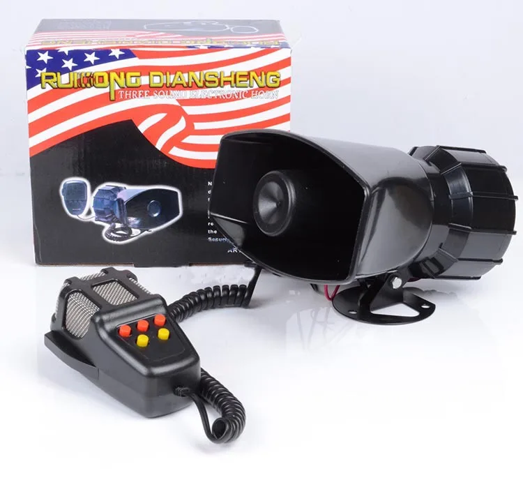 5 Sound Electronic Horn 12V 60W Car Alarm Siren Horn Security System Car Loudspeaker Horn Siren Police Megaphone Loudspeaker