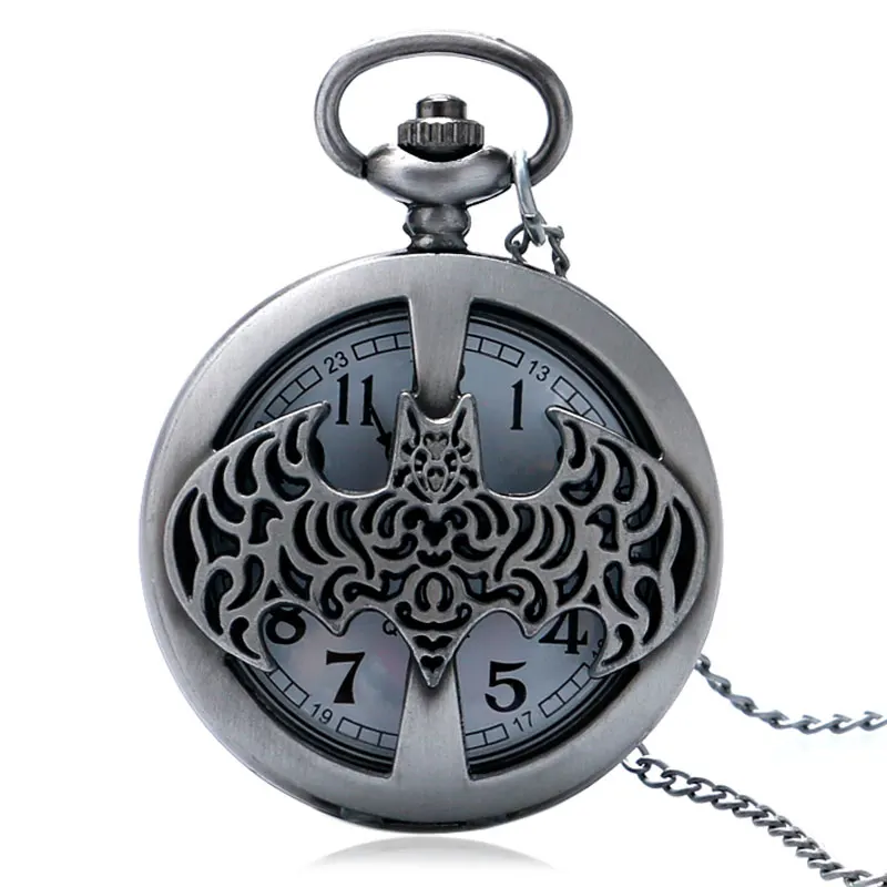 

Top Sale Hollow Design Batman Theme Movie Extension Bronze Quartz Fob Pocket Watch Gift Men Women