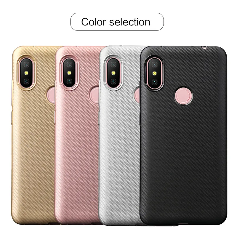 Best Carbon Fiber Case For Xiaomi Redmi Note 6 pro Luxury Soft TPU Protective Full Back Cover For Redmi Note6 Matte Silicone Coque