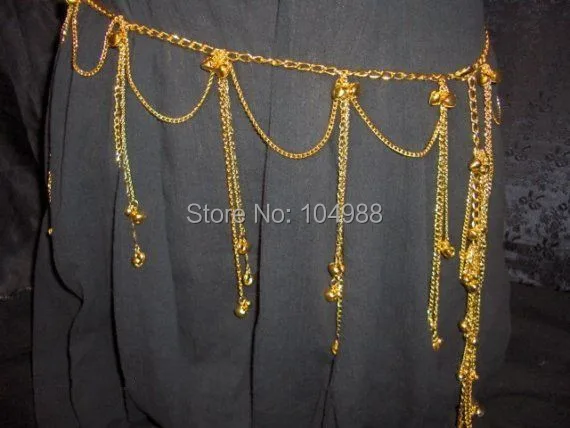 

NEW ARRIVALS STYLE BE10 WOMEN FASHION GOLD COLOUR CHAINS LAYERS BELLS BELT CHAINS DANCING BELT CHAINS BODY JEWELRY 2 COLORS