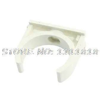 

10 pcs 40mm Dia Snap-in Push-fit Type White PVC-U Open Pipe Clip Clamp Fitting