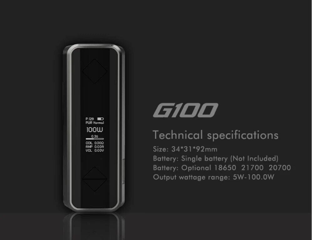 Hotcig G100 TC 100W бокс-мод с 0,9 дюймовым дисплеем Питание от одной батареи 18650/20700/21700 VS Hotcig RSQ мод Vape