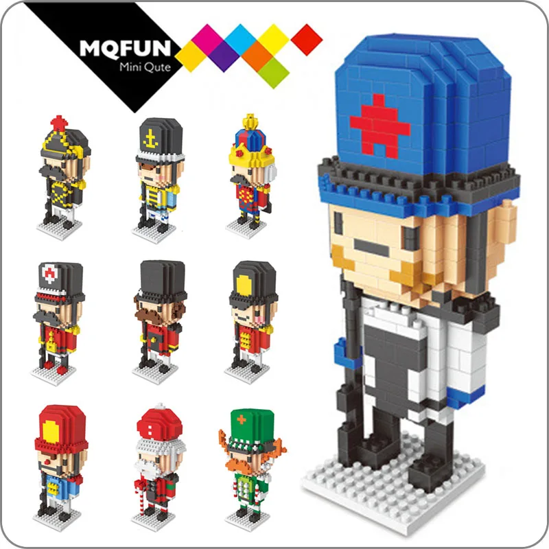 

LNO Micro Building Block bricks British Soldier Action Figures Assembly Toys Educational Guards Army The Nutcracker DIY model