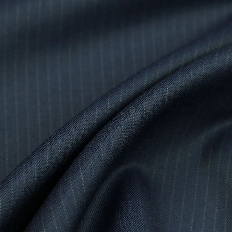 

Striped design navy blue wool worsted fabric fit for suit 290g/meter,WF223