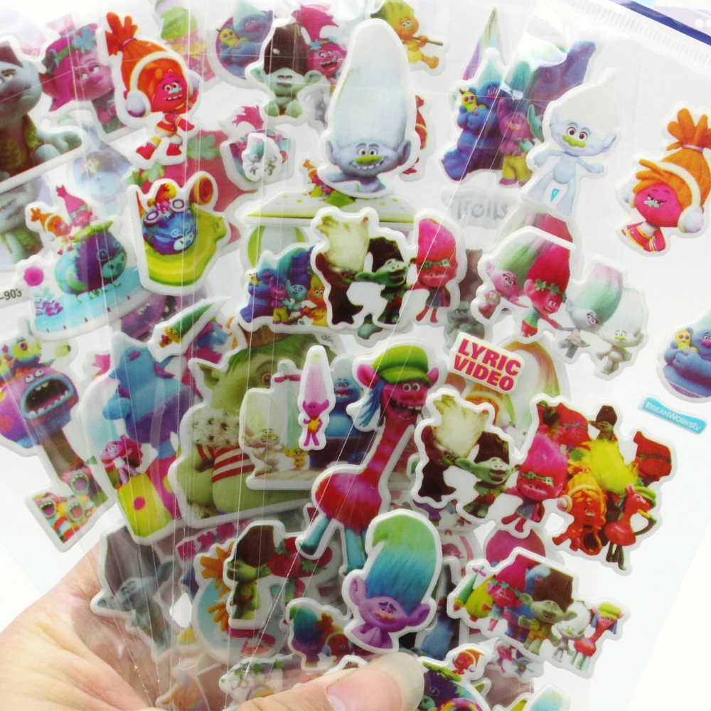 6 листов/набор Высокое качество милые наклейки с изображением троллей детские игрушки наклейка девочка мальчик