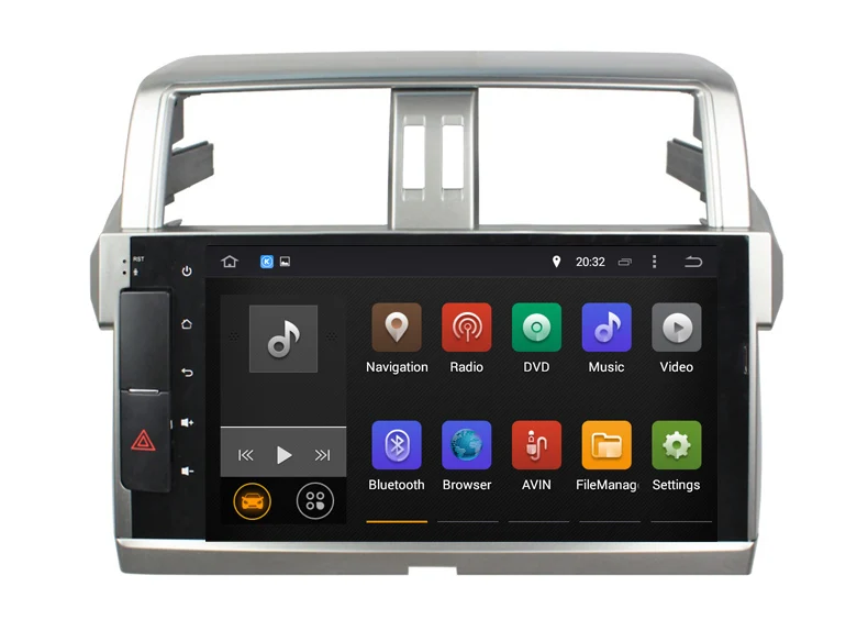 Sale 10.1" touch button car dvd gps player for toyota prado 950 2014-2017 with android 9.0 system octa core 4G RAM 32G ROM bluetooth 4