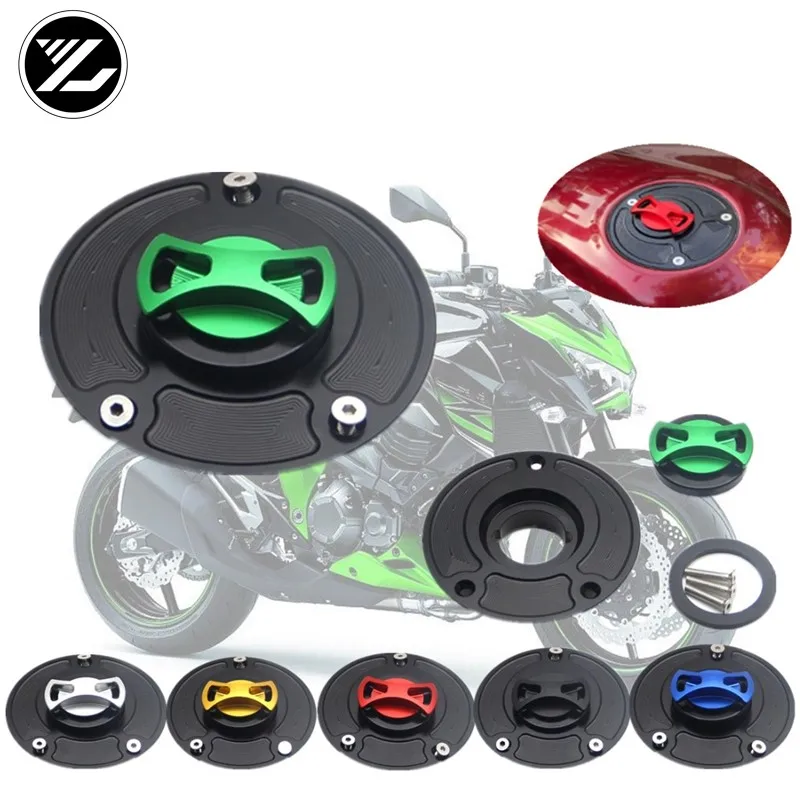 CNC Aluminum Motorcycles Fuel Tank Cover Gas Cap Key for kawasaki ZX10R