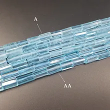 LII Ji Природный Голубой топаз цилиндр граненая форма 6x9mm-6x13mm/6x10mm-6x15mm DIY ювелирные изделия делая браслет или ожерелье около 39 см