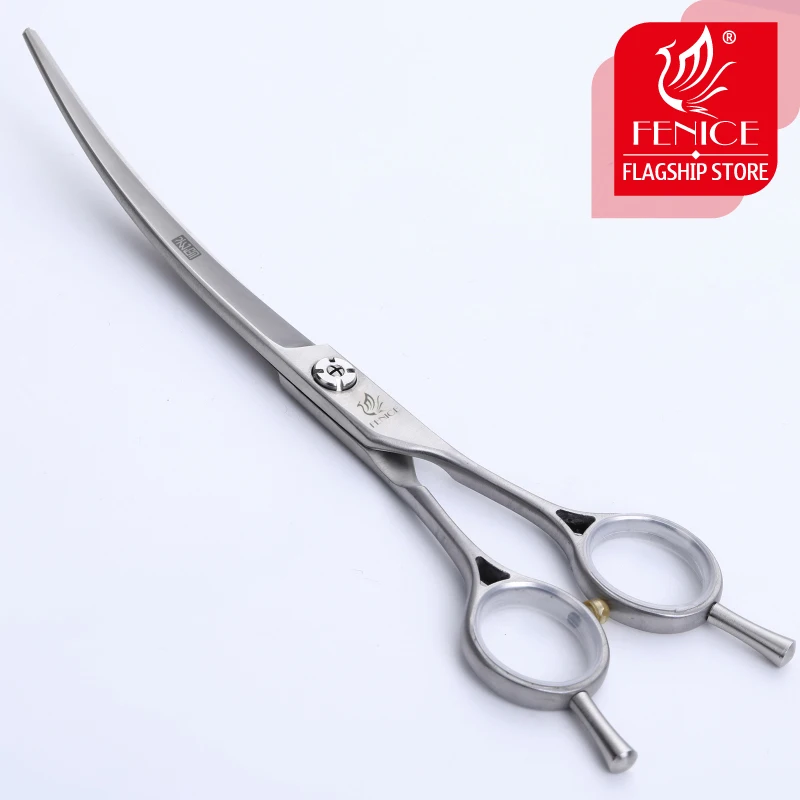Fenice Stainless Steel 6.75 inch Professional Curved Shears Dogs Grooming Scissors Pets Hair Cuttings Shears