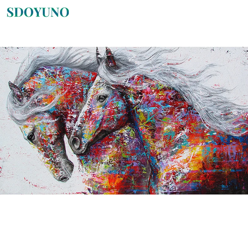 Full Round Drill Diamond Painting Horse Kits Handmade Resin Needlework DIY Embroidery Animal Mosaic Rhinestone Picture | Дом и сад