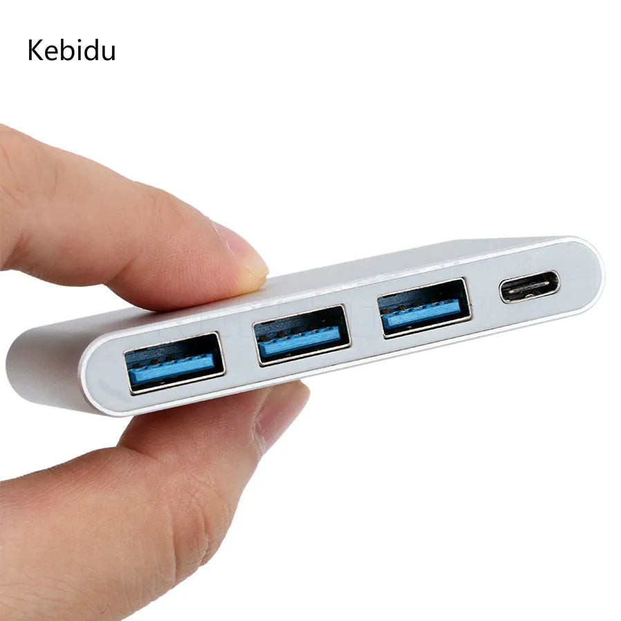 Kebidu 3 порты высокое Скорость Тип Usb C Usb 3,1 хаб адаптер для нового MacBook 1" Chromebook Pixel