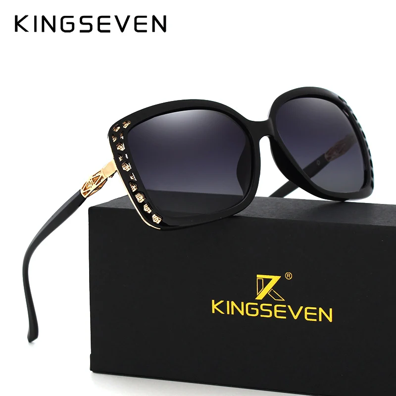 Beste KINGSEVEN Originele Zonnebril Vrouwen Gepolariseerde Elegante Vlinder Ontwerp Voor Dames Zonnebril Vrouwelijke Oculos De Sol Shades 7543