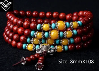 

Lobular red sandalwood 108 Grain Smoothy Budda Bead Bracelet