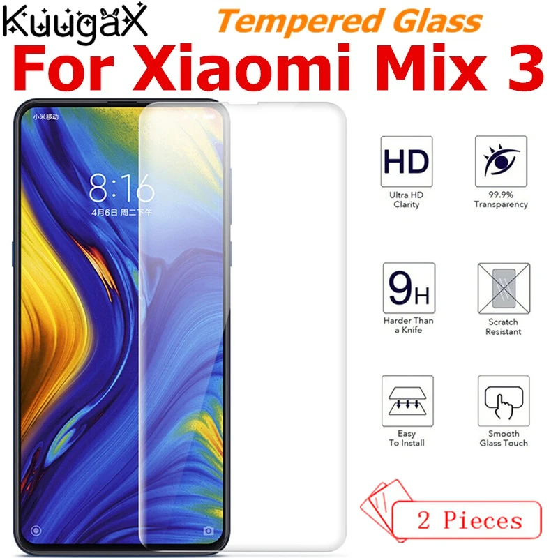 2 шт. закаленное стекло для оригинального Xiaomi Mi Mix 3 6 ГБ ОЗУ 128 Гб ПЗУ mix3 Защитная