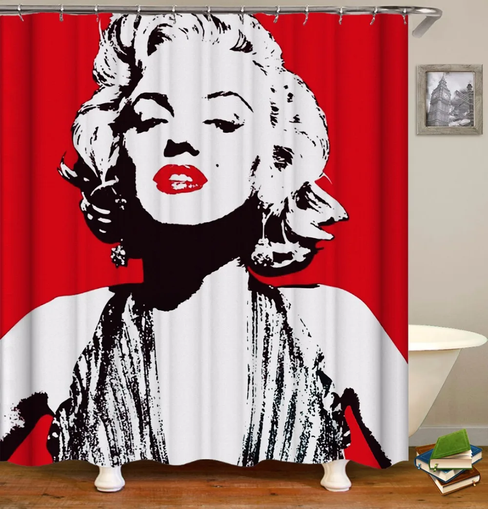 

Dropshipping 3D Shower Curtains Marilyn Monroe Pin Up Girl Curtains for Bathroom Curtains Waterproof Fabric Bath Customized