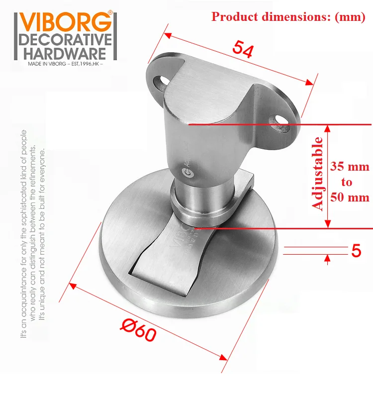 Door Stopper Magnetic Door Stopper VIBORG Deluxe SUS304 Stainless Steel Casting Adjustable Floor-mounted Magnetic Magnet Door Stopper RS-40F