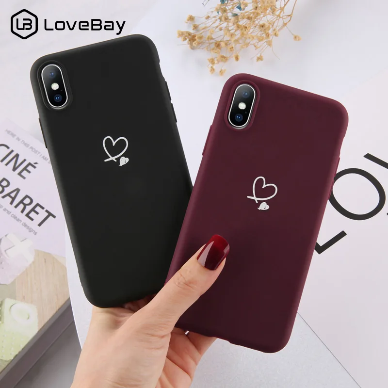 Lovebay Colorful Love Heart Case For iPhone 6 6S 7 8 Plus 11 Pro X XR
XS Max 5 5s SE Candy Color Phone Case Soft TPU Back Cover