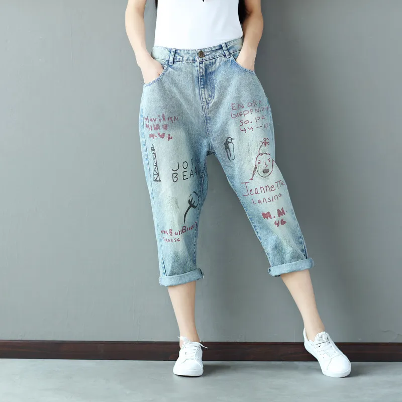 Lettere dipinte Jeans Donna Disegni Del Modello Del Fumetto Jeans Strappati  Mano Femminile Denim Pantaloni Casual Pantaloni Da Cowboy 2017  Bottoms|pattern pants|bottoms womencasual pants female - AliExpress