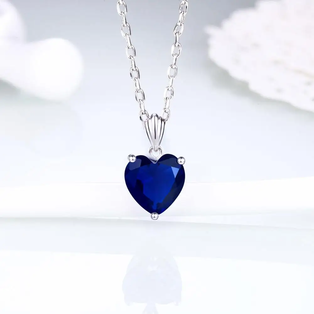 DOUBLE-R 2.72ct создания Сапфир Ожерелья и подвески для женщин 925 стерлингового-серебро-ювелирные изделия Подвески изысканные ювелирный бренд - Цвет камня: Blue