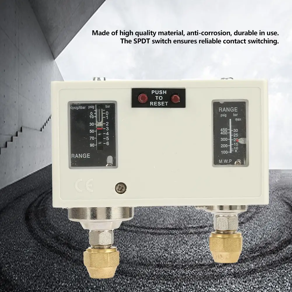 

Electronic Pressure Control Switch R1/4 inch 15A 250V Dual Pressure Control Switch Smart Pump Pressure Controller