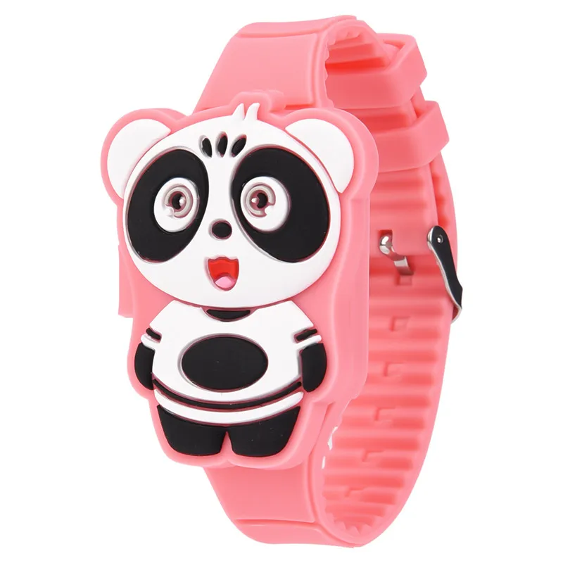 

Creative Cute 3D Cartoon Panda Children's Watches for girls & boys LED Digital Silicone Watch Kids Wrist Watches Funny Design PJ