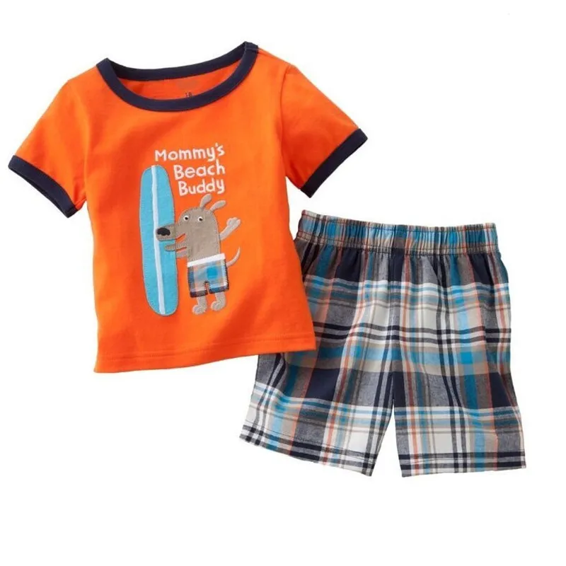 Комплект детской одежды для мальчиков, детские спортивные костюмы, летняя футболка с короткими рукавами+ шорты, комплект детской одежды, розничная