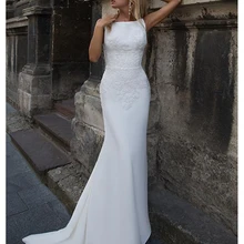 LORIE Свадебные платья Русалка мягкое кружевное атласное с аппликацией пляжное платье невесты сексуальные свадебные вечерние платья, лидер продаж