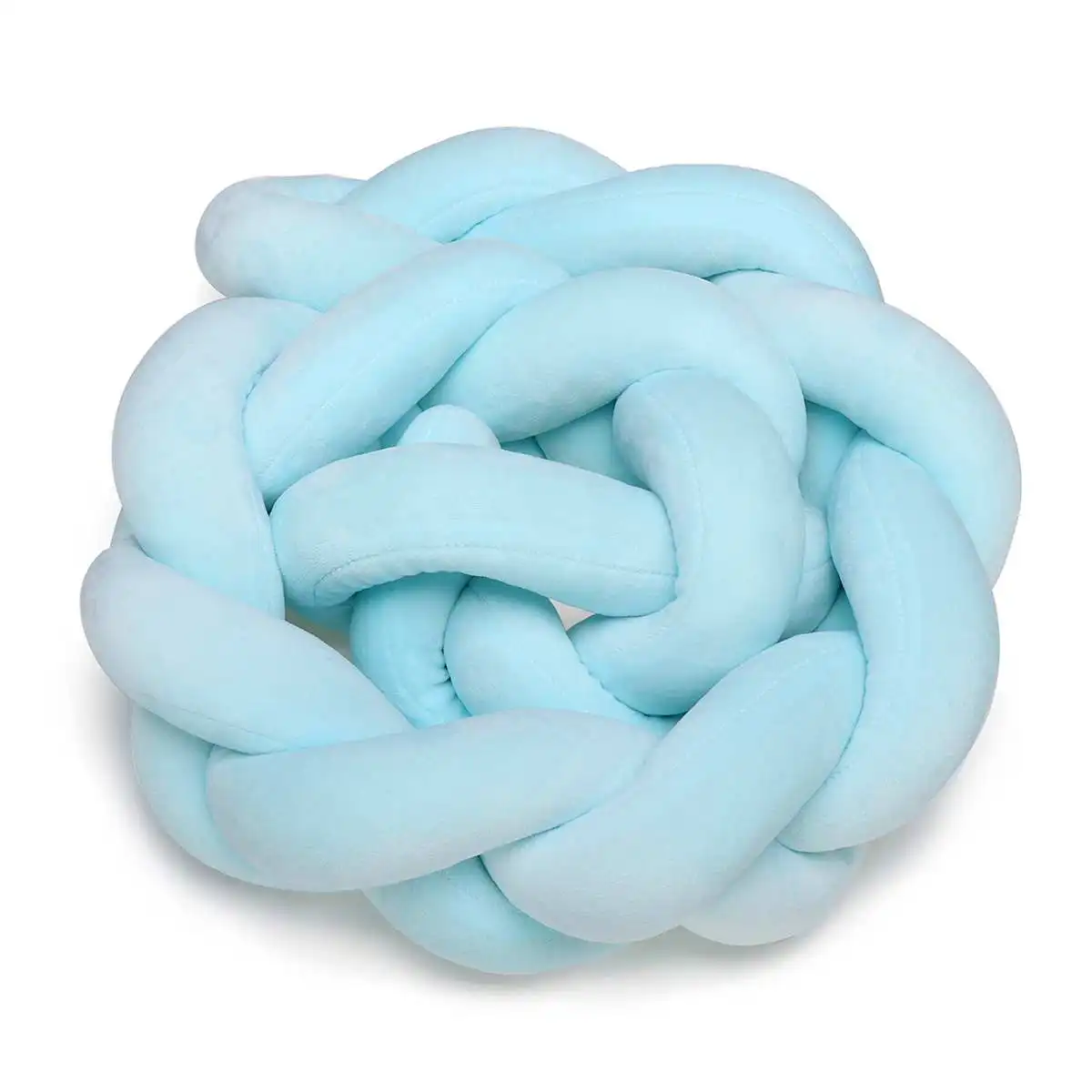 1,5 м минимализм хлопок детские постельные принадлежности кроватки бамперы Crea. tive Плетеный длинный узел мяч Подушка протектор подушка Новорожденный ребенок - Цвет: blue