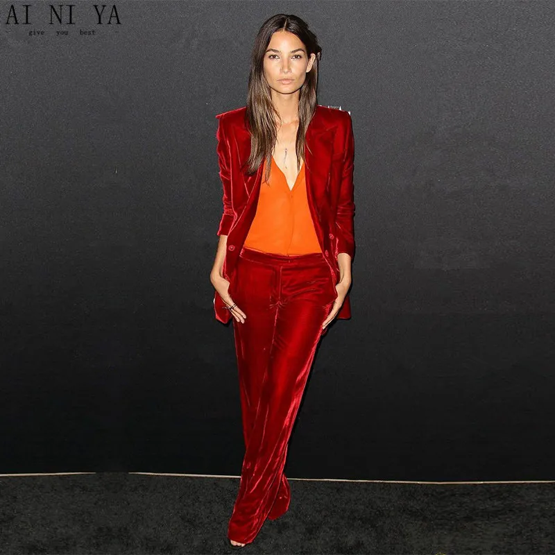 red prom pantsuit