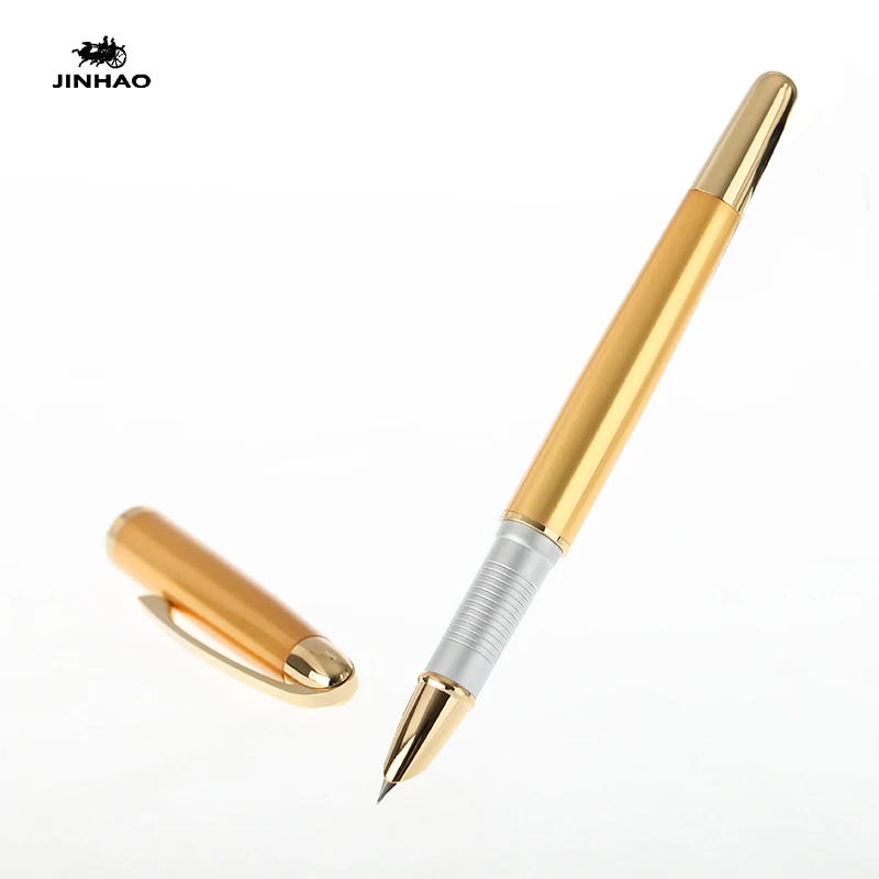 1 Jinhao 606 чистое серебро и золото Зажим авторучка с 0,38 мм дополнительный тонкий наконечник Роскошные Металлические чернильные ручки для письма - Цвет: 1