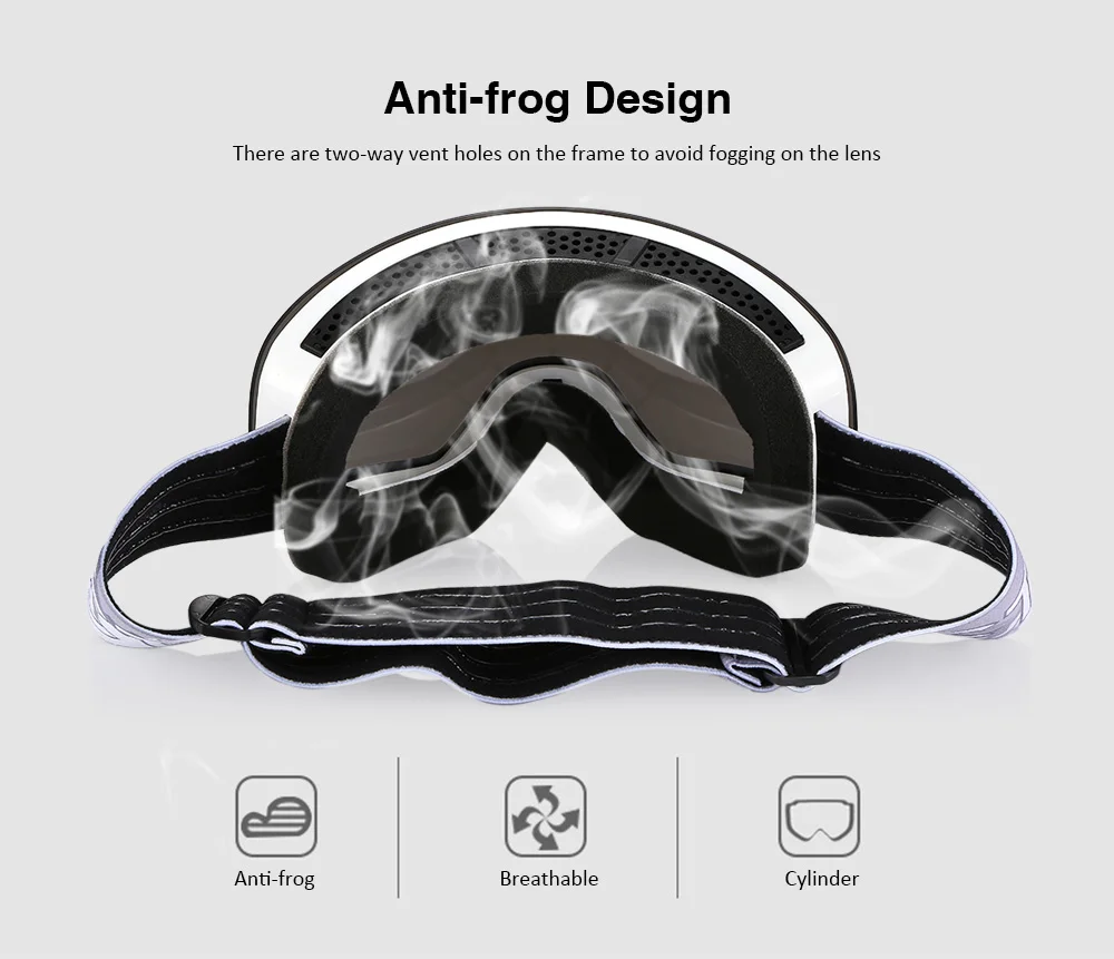 vector Outdoor Ski Goggles Double-layer Lens TPU Frame Anti-fog Glasses