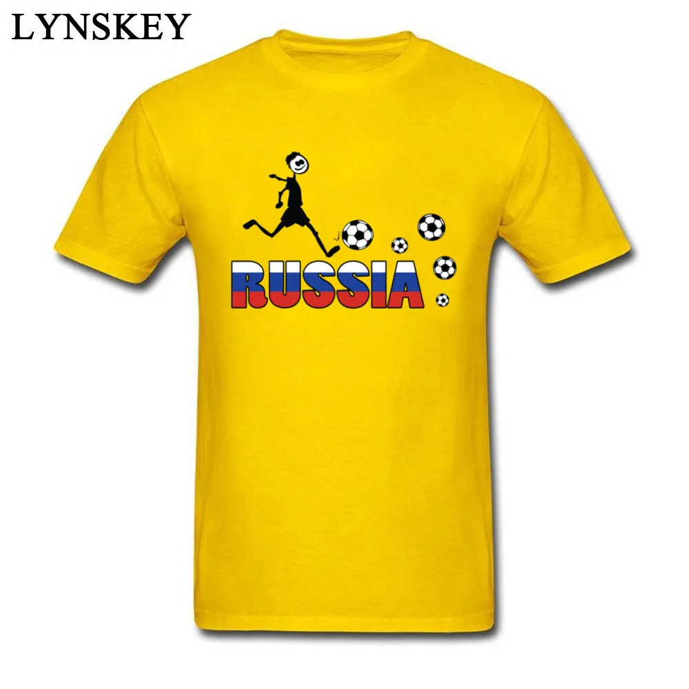 Funny Tops Shirts 2017 Hot Sale Round Collar RUSSIA TEXT WITH FLAG 100% Cotton Mens T-shirts Printed Summer/Fall Tee-Shirts RUSSIA TEXT WITH FLAG yellow