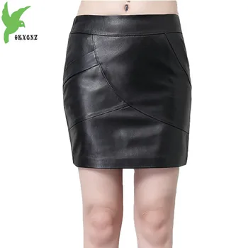 

High quality Sheepskin skirt Women 2018 Autumn Winter Leather Short skirt Plus size Package hip skirt Sexy Lady Mini skirts 2014