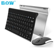 B.O.W Wireless Keyboard and Mouse Combo,Whisper-quiet 2.4G Metal Ultra-Slim Portable Cordless Keyboard for Computer Desktop