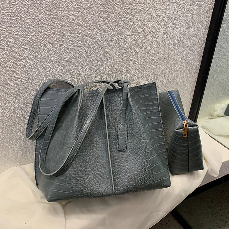 

Luxury brand Female Large Tote bag 2019 New Quality PU Leather Women's Designer Handbag Stone pattern Shoulder Messenger Bag