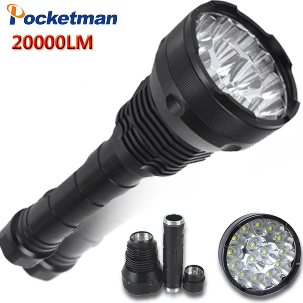 

20000 Lumens LED Flashlight 15 x XM-T6 LED 5 Modes Waterproof Super Bright LED Torch Flashlight Linterna Lampe Torche Lamp