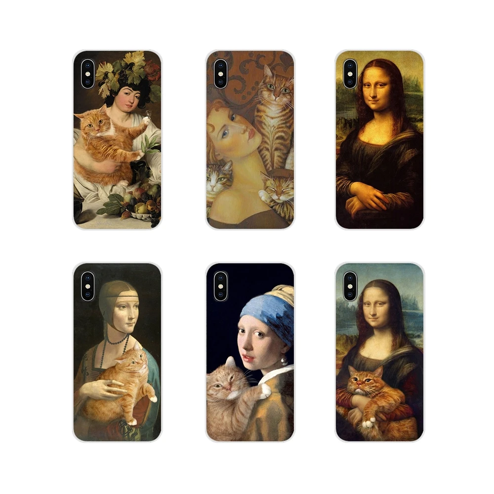 

For Huawei P8 9 Lite Nova 2i 3i GR3 Y6 Pro Y7 Y8 Y9 Prime 2017 2018 2019 Accessories Shell Covers da Vinci Mona Lisa Pat Cat Art