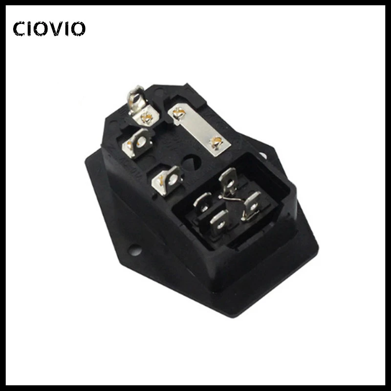 CIOVIO 10 шт. 10A 250В 3pin AC Розетка клавишный выключатель питания 25В кнопочный